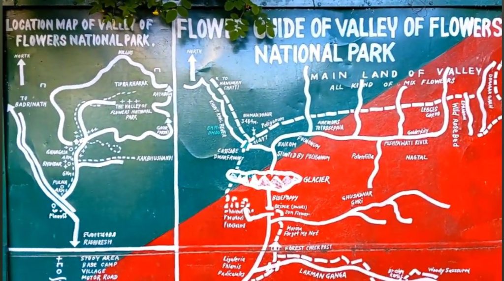 Valley of flowers location map @traxplorers.com