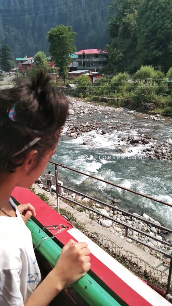 Riverside homestay room with a view of the Uhl River in Barot Valley, Himachal Pradesh @traxplorers